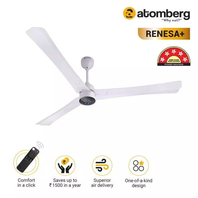 atomberg Renesa+ 1400mm BLDC Motor 5 Star Rated Ceiling Fans