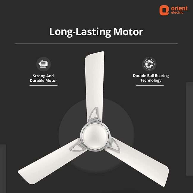 Orient Electric Kiara Shine 1200mm High Speed Ceiling Fan (Pearl White)