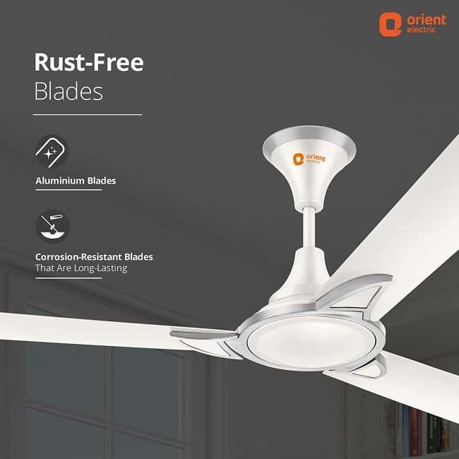 Orient Electric Kiara Shine 1200mm High Speed Ceiling Fan (Pearl White)