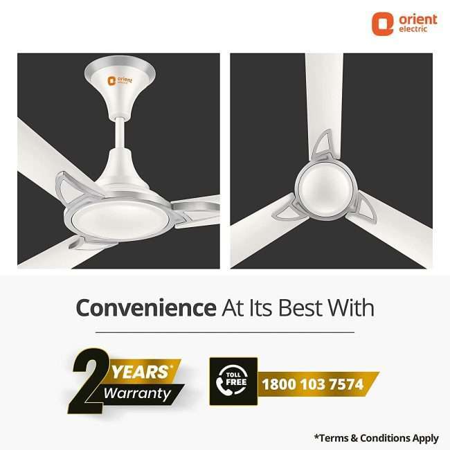 Orient Electric Kiara Shine 1200mm High Speed Ceiling Fan (Pearl White)