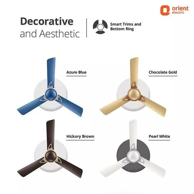 Orient Electric Kiara Shine 1200mm High Speed Ceiling Fan (Pearl White)
