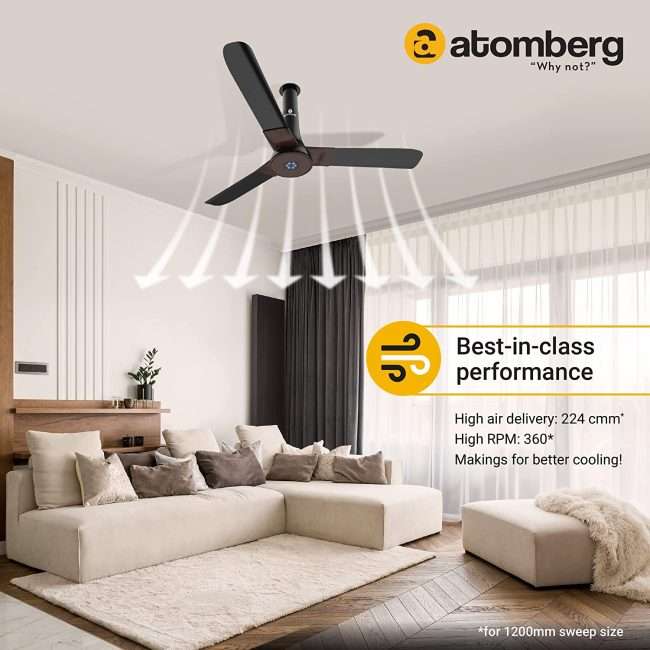 atomberg Studio+ 1200mm BLDC Motor 5 Star Rated Ceiling Fans