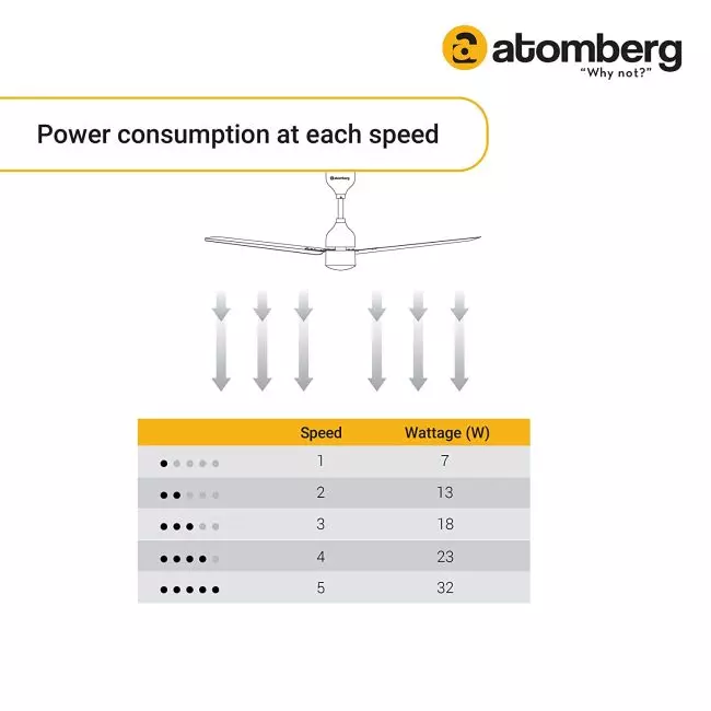 atomberg Renesa+ 900mm BLDC Motor 5 Star Rated Ceiling Fans