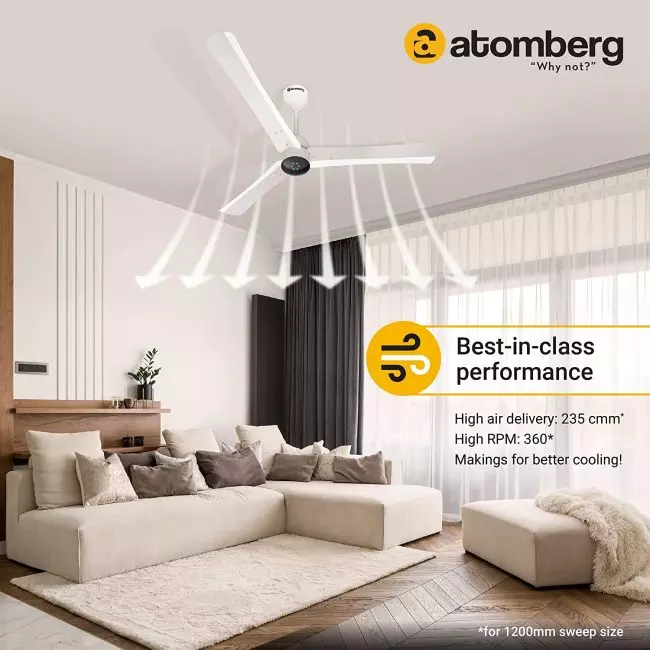 atomberg Renesa+ 1200mm BLDC Motor 5 Star Rated Ceiling Fans