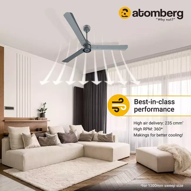 atomberg Renesa+ 1200mm BLDC Motor 5 Star Rated Ceiling Fans