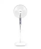 Crompton Wave Plus 400-mm (16 inch) 60W Oscillating Pedestal Fan (White)