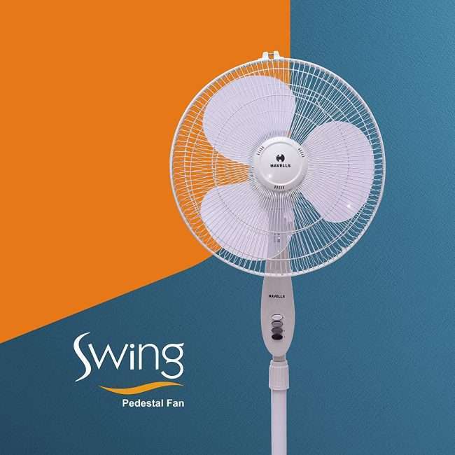 Havells Swing 400mm Pedestal Fan (White)