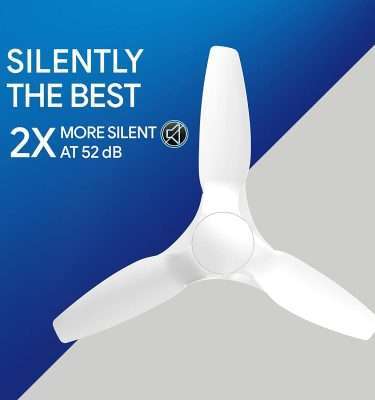 Crompton Silent Pro Enso 1225 mm (48 inch) ActivBLDC Remote-controlled Ceiling Fan (All White)