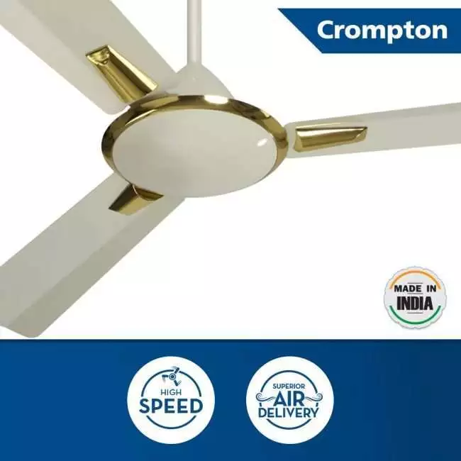 Crompton Aura 1200 mm (48 inch) High Speed Decorative Ceiling Fan (Ivory)