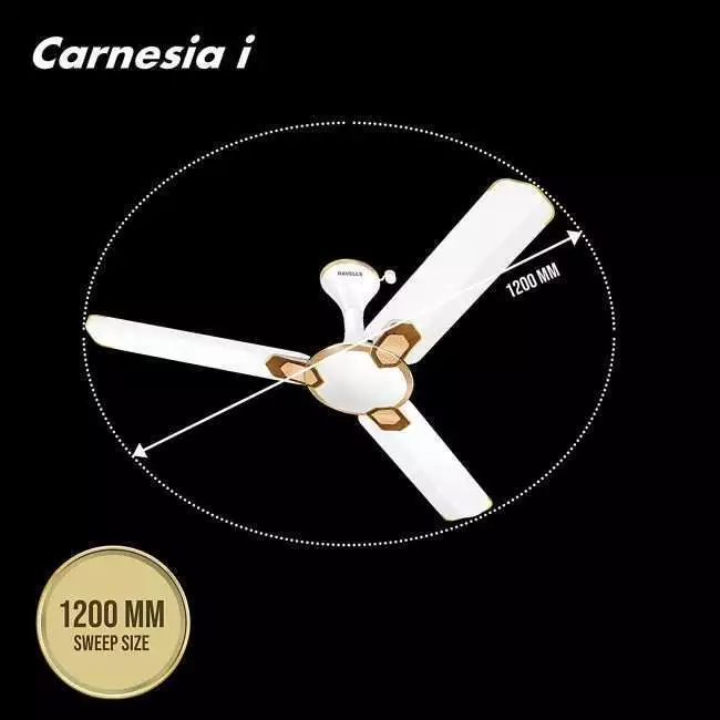Havells Carnesia i 1200mm Ceiling Fan (Pearl White Gold)