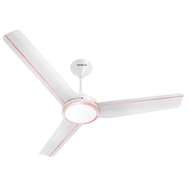 Havells Trinity 1200mm with Underlight Ceiling Fan (Pearl White LT Copper)