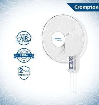 Crompton HighFlo Wave Plus 400-MM (16 inch) 60W - Wall Fan ( White)