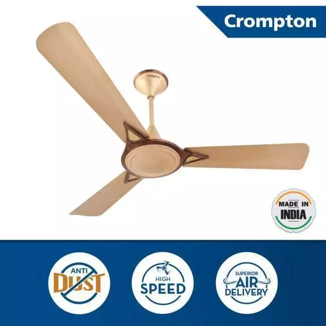 Crompton Avancer Prime 1200 mm (48 inch) Decorative Ceiling Fan with Anti Dust Technology (Coco Gold)