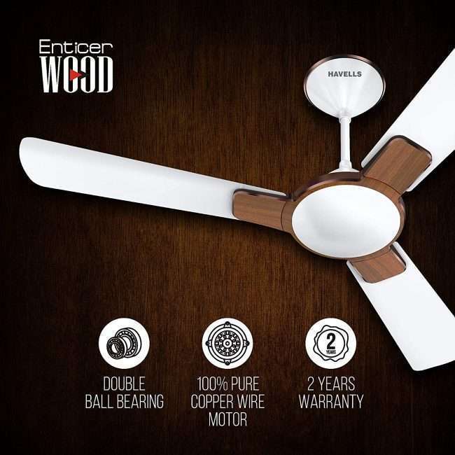 Havells Enticer Wood 1200mm Ceiling Fan (Rosewood)