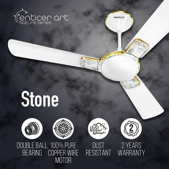 Havells Enticer Art 1200mm Ceiling Fan (Peral White)
