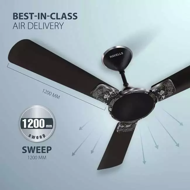 Havells Enticer Art 1200mm Ceiling Fan (Metallic Black/Chrome)
