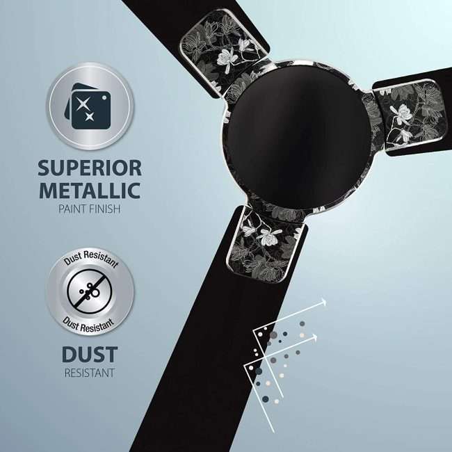 Havells Enticer Art 1200mm Ceiling Fan (Metallic Black/Chrome)