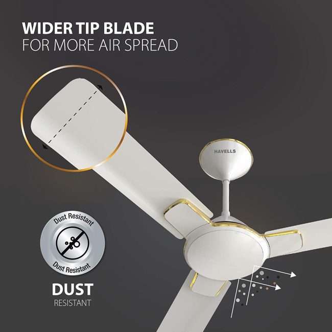 Havells Enticer 1200mm Ceiling Fan (Pearl White Gold)