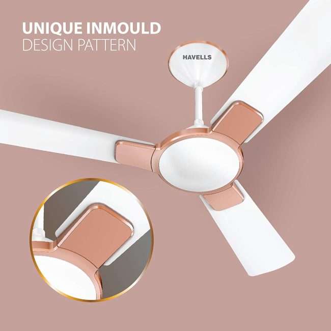 Havells Enticer 1200mm Ceiling Fan (Pearl White Rose Gold)