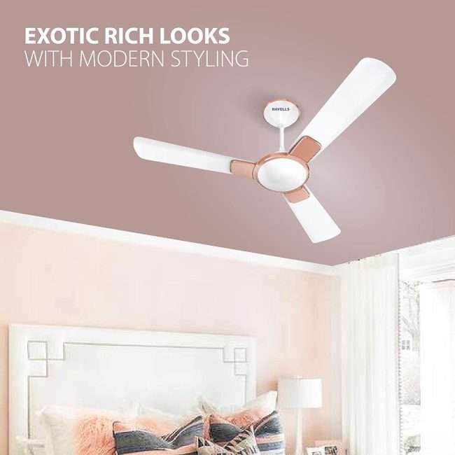 Havells Enticer 1200mm Ceiling Fan (Pearl White Rose Gold)