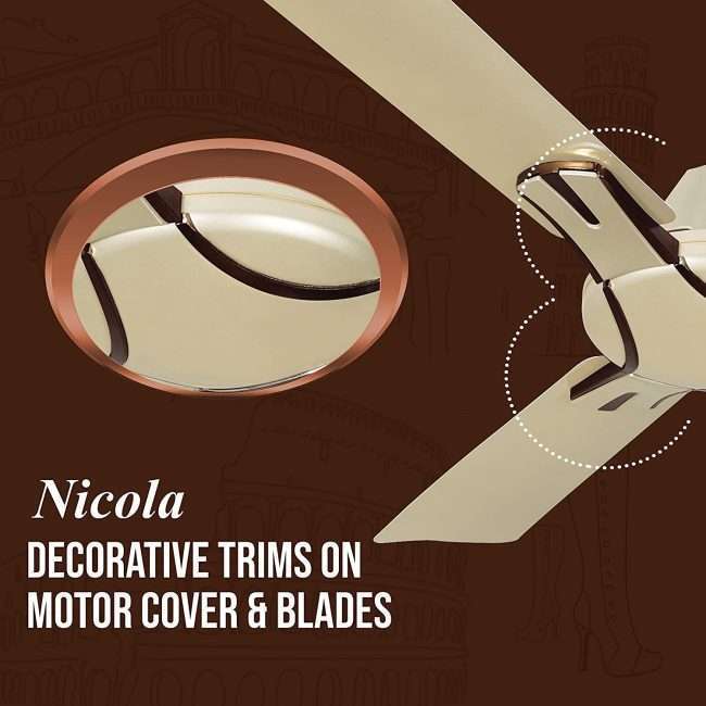 Havells Nicola 1200mm Ceiling Fan (Gold Mist Copper)