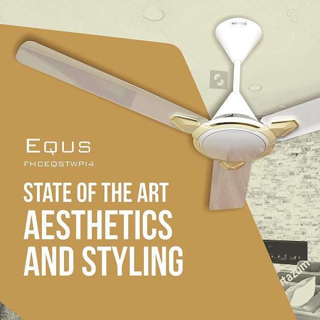 Havells Equs 1200mm Ceiling Fan (White Pearl Ivory)
