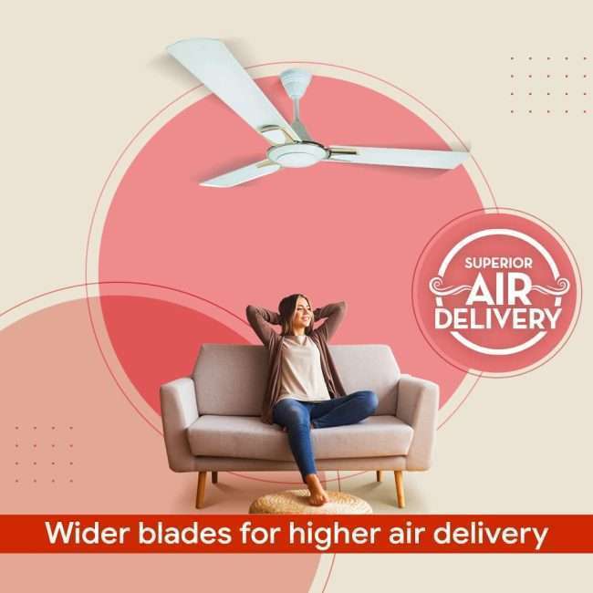 Crompton High Speed Diego 1200mm (48 inch) Ceiling Fan (Opal White)