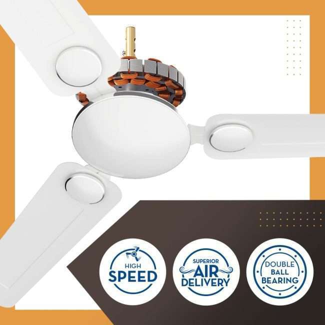 Crompton Montania 1200mm (48 inch) Ceiling Fan (Opal White)