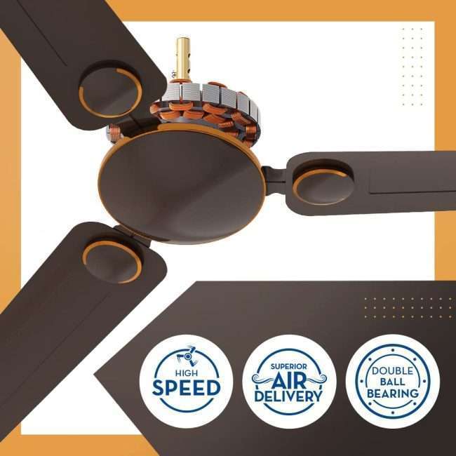 Crompton Montania 1200mm (48 inch) Ceiling Fan (Smoked Brown)