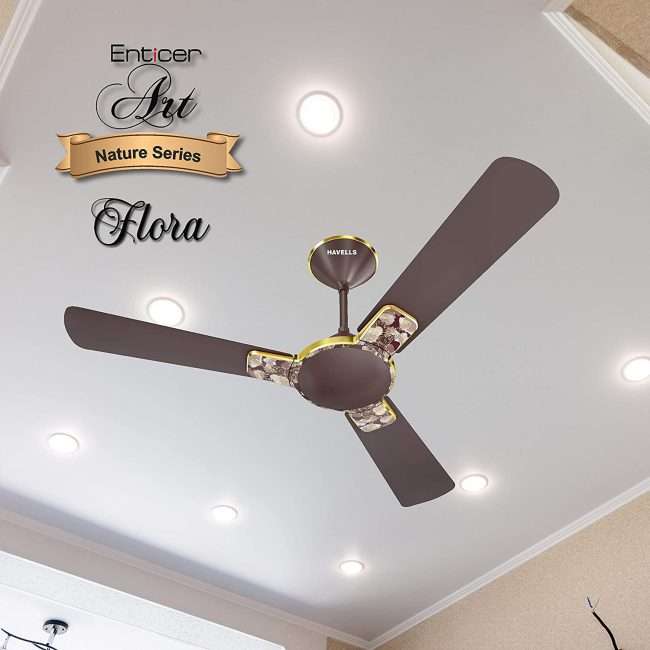 Havells Enticer Art 1200mm Ceiling Fan (Espresso Brown Gold)