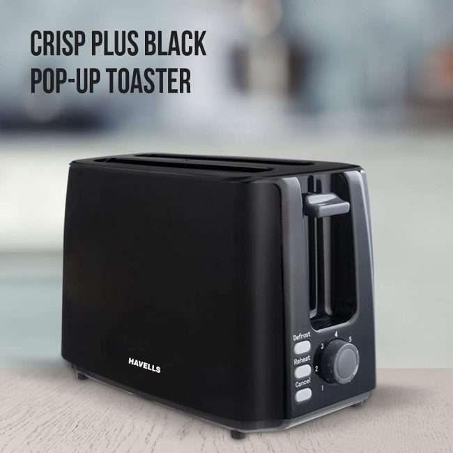 Havells Crisp Plus 750-Watt Pop-up Toaster (Black)