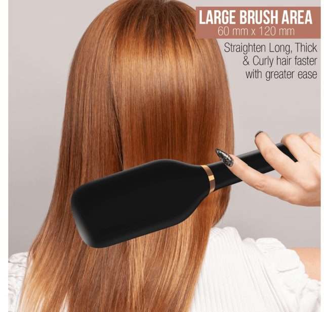 Hevells Ionic & Keratin Hair STRAIGHTENING Brush (Black) HS4211