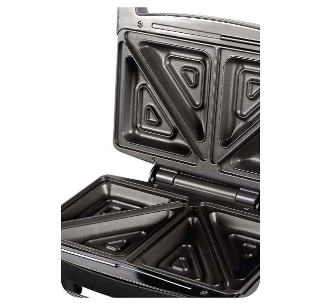Havells Big Fill 2 Slice 750 watt Sandwich Maker with LED Indicator, Non Stick Coated Plate (Black), (Model: GHCSTCWK075)