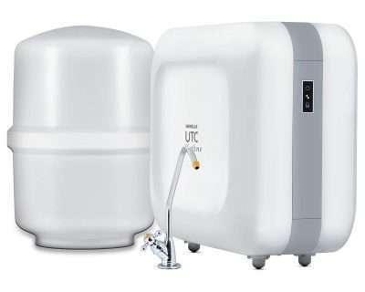 Havells UTC Alkaline Water Purifier with 360-degree rotation Faucet, Cu+Zn+Alkaline+natural minerals, 8 stage Purification, 8L Plasto-Steel tank, Double UV Purification tech.(RO+UV), (Grey and White)