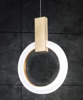 TRACKLITE MODERN RING CEILING Pendant Lighting Fitting White Acrylic Lighting Fitting WHITELIC LAMPSHADE METAL HANGING LAMP, WOOD DECORATION BEDroom BEDSIDE OFFE CAFE CIRCLE SUSPENSION LIGHT, SIMPLE LED CHANDEL