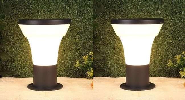 TRACKLITE LAMP Grey and Milky Simba Shape Pole Lamp/Gate Light/Outdoor Lamp/Outdoor Light/Pillar Light for Outdoor Home, Pack of 1 ( WITH 1 BULB FREE FREE ) ( 10- inch L   -  8- inch W )