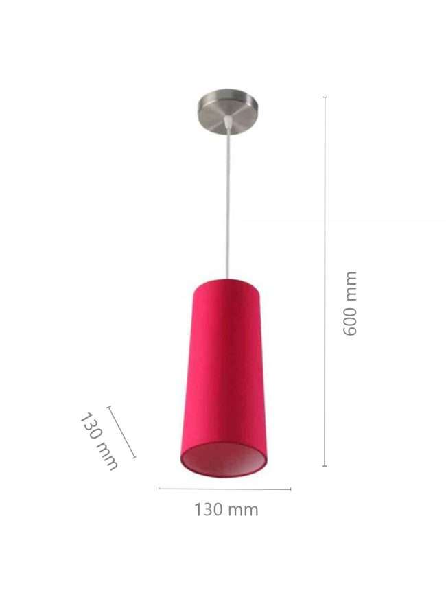 TRACKLITE Handmade Textured Dark Pink Color Fabric Long Cylendrical Hanging Lamp (Set of 1) ( WITH BULB FREE FREE)