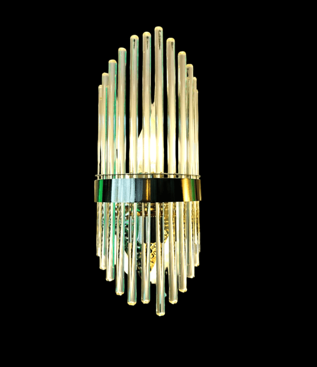 Tracklite Crystal Wall Sconce fixtures Gold Indoor Crystal Wall Light Modern Elegant, Wall Mount Lamp for Bedroom, Living Room, Bathroom, Hall Lighting Decorate (WITH 1 BULB FREE)
