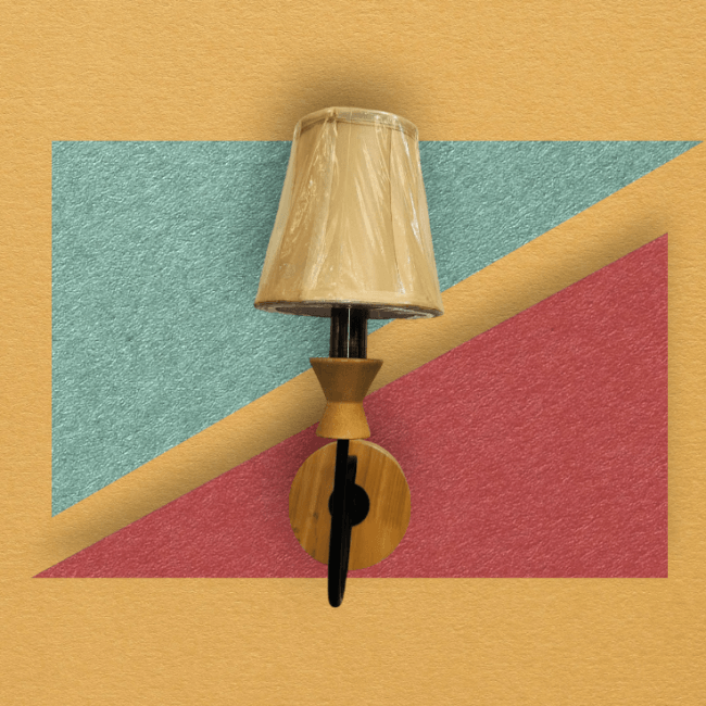 TRACKLITE Modern LED Wall Lamp, Wall-Mounted Rotating Walnut Wall Light Bedroom Bedside Lamps Fabric Shade with Pull Cord Switch USB Charging for Stair Living Room Bedroom Corridor