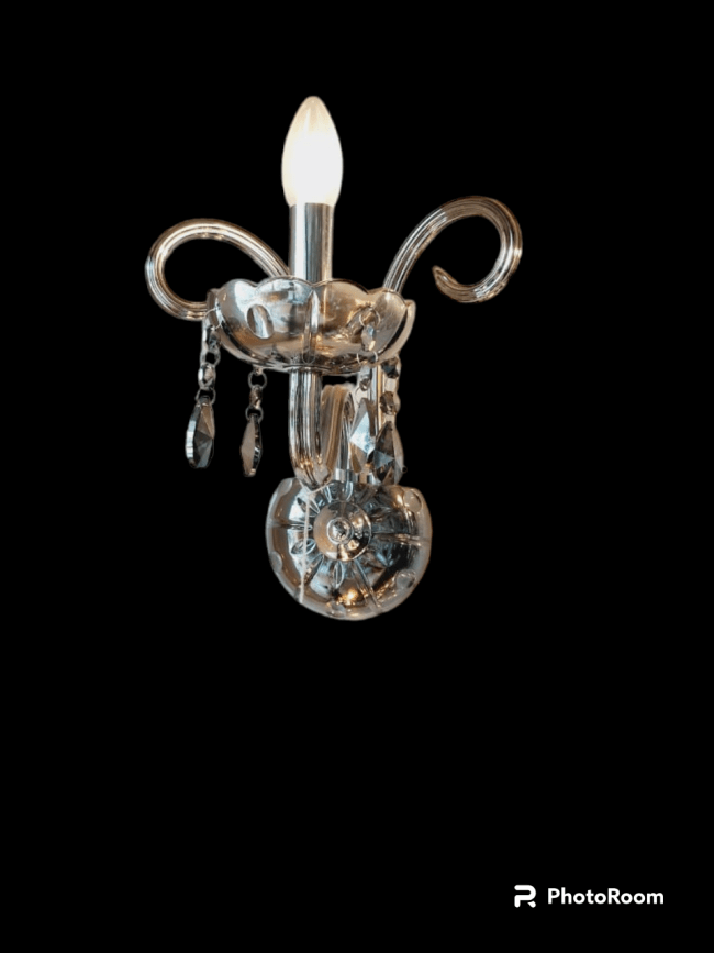 TRACKLITE Chrome Finish with Crystals 1 Light Wall LampSL2211 (Bulb YES Included), Silver, Medium