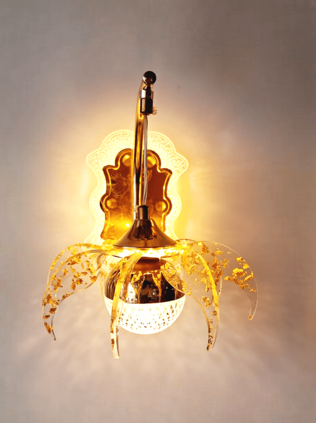 TRACKLITE Lighting Cast Aluminium Gilded Cherub Crystal Classic Single Wall Light ( WITH 1 BULB FREE   )