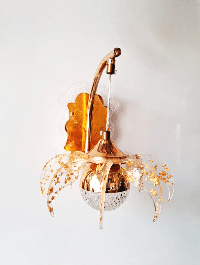 TRACKLITE Lighting Cast Aluminium Gilded Cherub Crystal Classic Single Wall Light ( WITH 1 BULB FREE   )