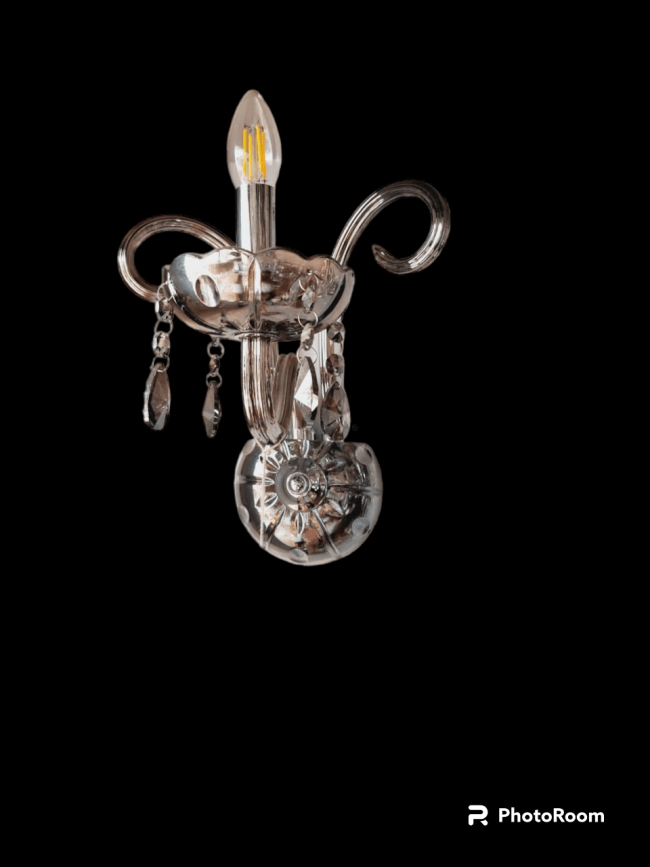 TRACKLITE Chrome Finish with Crystals 1 Light Wall LampSL2211 (Bulb YES Included), Silver, Medium