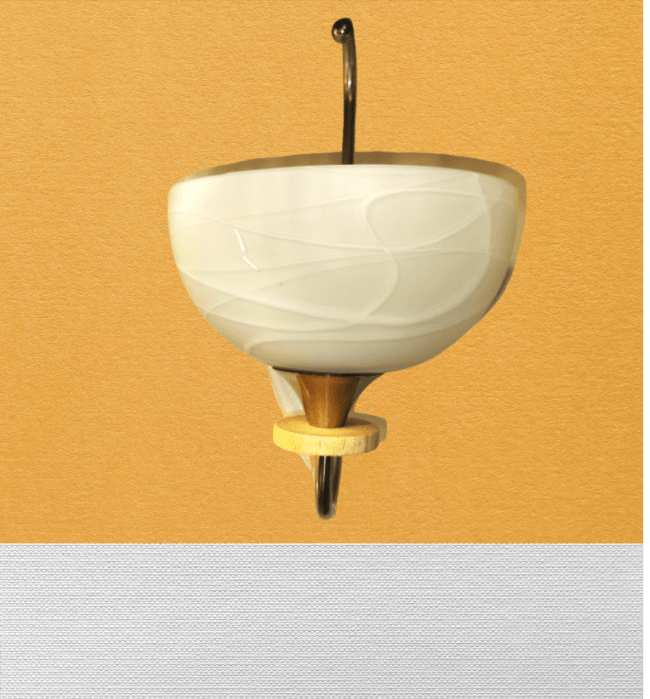 TRACKLITE  Wall Light Antique Rust-Effect Glass Alabaster Champagne-Coloured COLOUR WITHE ( WITH 1 BULB FREE FREE )