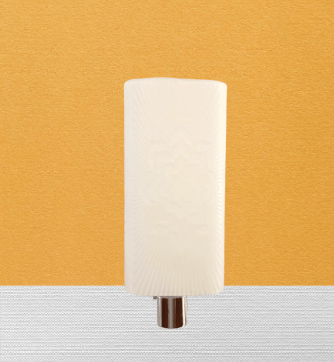 TRACKLITE  Wall Mounted Cylindrical Shape Simple Classic Pattern White Colour Designer Glass Multicolour Wooden Fitting Wall Lamp for Home Decoration, Bedroom, Livingroom and Lobby ( WITH 1 BULB FREE FREE )