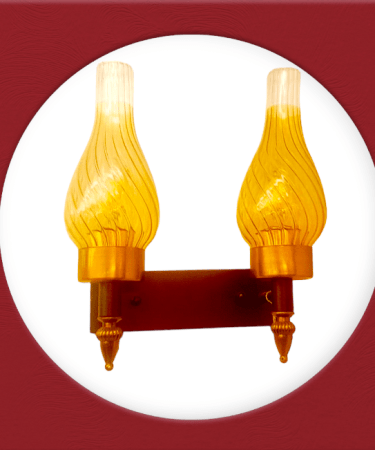TRACKLITE TRACKLITE Double Antique Brass Portuguese Style Modern Bronze Wall lamp with 2 Lamp Shade ( WITH 2 BULB FREE FREE )