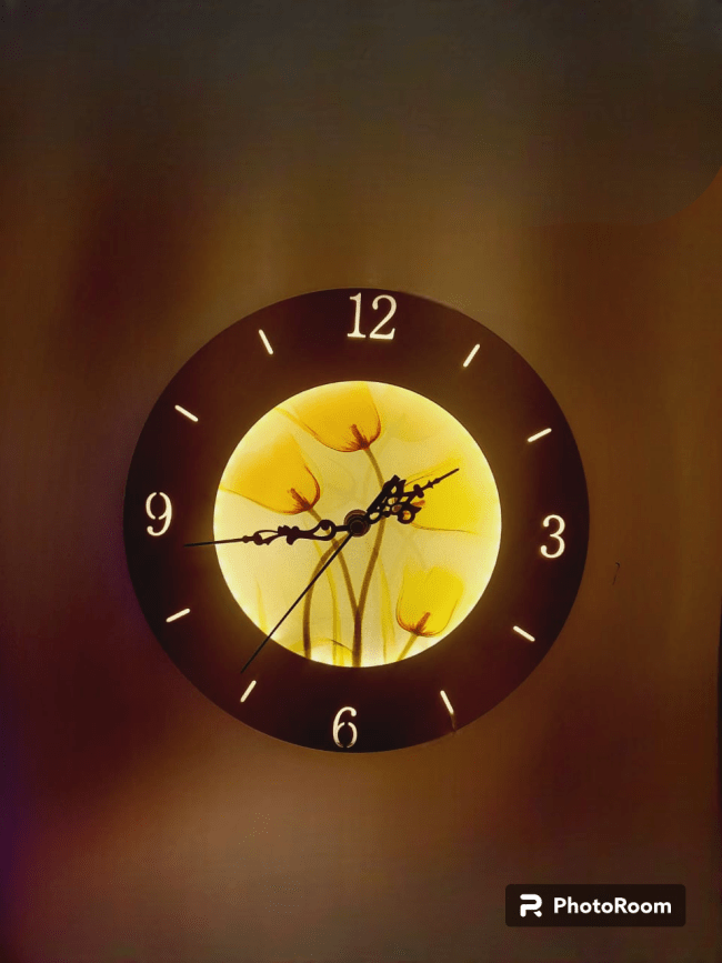 TRACKLITE Wall Clock  -Wall Clock for Home WALL LIGHT Hall Bathroom Living Bedroom Kitchen  | Silent Quartz Decorative Wall |Analog Stylish Non-Ticking Watches Modern and Time Piece Thicken Plastics Frame Glass Cover |Round Hanging Mount Analog