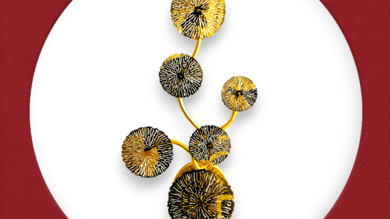Luxury Lightweight Metal Sconce Wall Light Golden Creative Wall Lamp G4 (G4) Base 1-Light Modern Wall Light Appliances for Living Room Bedside Hallway Staircase Lotus Leaf 6 Head 25 x 65 cm [Energy Class A++]
