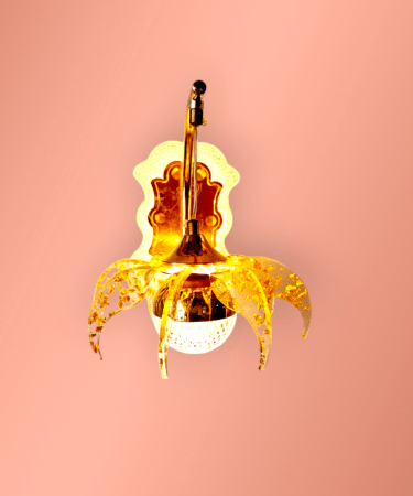 TRACKLITE Lighting Cast Aluminium Gilded Cherub Crystal Classic Single Wall Light ( WITH 1 BULB FREE )