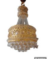 TRACKLITE JHUMMER CRYSTAL HANGING LIGHT Prmoagen Orginal K/9 Diamond Crystal Chandelier Light Chandelier Ceiling Lamp  (Gold, Clear) ( INSTALLATION FREE 5 BULB FREE   ) WITH  LED LIGHT ( 20-inch L __  27-inch